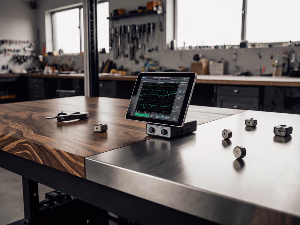Tool Bench Top Vibration Test: Hardwood vs Steel Data
